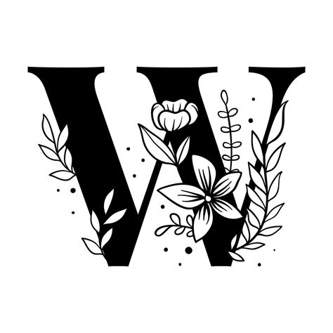 Letter W script psd floral alphabet | free image by rawpixel.com / Tvzsu Botanical Capital Letter, Typography Psd, Typography Fonts Alphabet, Alphabet Capital Letters, Alphabet Typography, Letterpress Type, Floral Typography, Floral Font, Font Typography