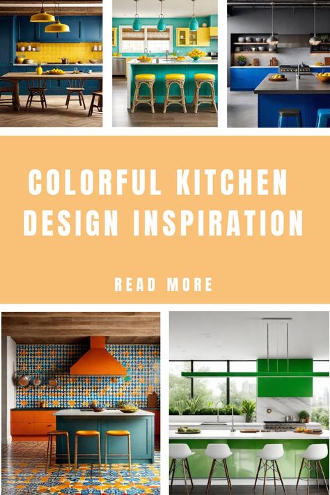 Colorful kitchens showcasing vibrant designs and decor. Kitchen Painting Ideas, Colorful Kitchen Design, Bright Kitchen Colors, Kitchen Color Ideas, Kitchen Color Schemes, Red Backsplash, Inviting Kitchen, Trendy Kitchen Colors, Tropical Kitchen