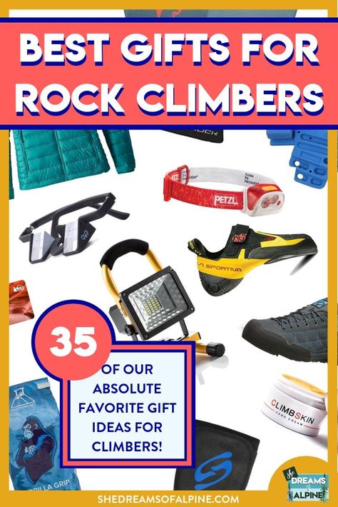 35 of the Best Gifts for Rock Climbers and Boulderers | The holiday's are fast approaching and so I decided to put together a rock climbing gift guide based on products that I love. These gifts are perfect for the avid climber in your life, or even for yourself. Whether you’re looking for the perfect gift for indoor rock climbers or those who love to get outdoors on real rock, you can’t go wrong with any of these gift ideas! | shedreamsofalpine.com #SheDreamsofAlpine #rockclimbing #giftguide #cl Backpacking Packing List, Rock Climbing Training, Backpacking Checklist, Rock Climbing Gifts, Trad Climbing, Climbing Gifts, Rock Climbing Gear, Climbing Gym, Climbing Gear