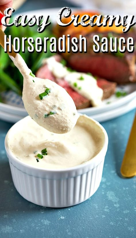 Horseradish Sauce Recipe, Horseradish Cream Sauce, Creamy Horseradish, Creamy Horseradish Sauce, Roasted Garlic Aioli, Horseradish Cream, Prime Rib Recipe, Roast Beef Sandwiches, Horseradish Sauce