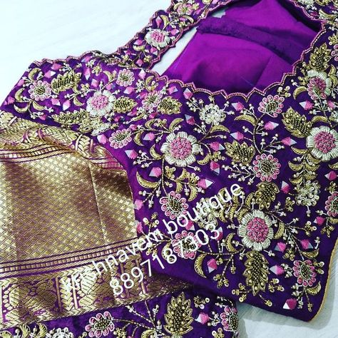 Bridal Embroidery Blouse Designs Latest, Prabha Blouses Designs, Maggam Work Designs For Bridal, Heavy Bridal Maggam Work Blouses Latest, Magam Work Blouses Latest Bridal Heavy, Full Maggam Work Blouse Designs, Heavy Maggam Work Blouses, Latest Maggam Work Blouses 2023, Bridal Maggam Work Blouses Latest