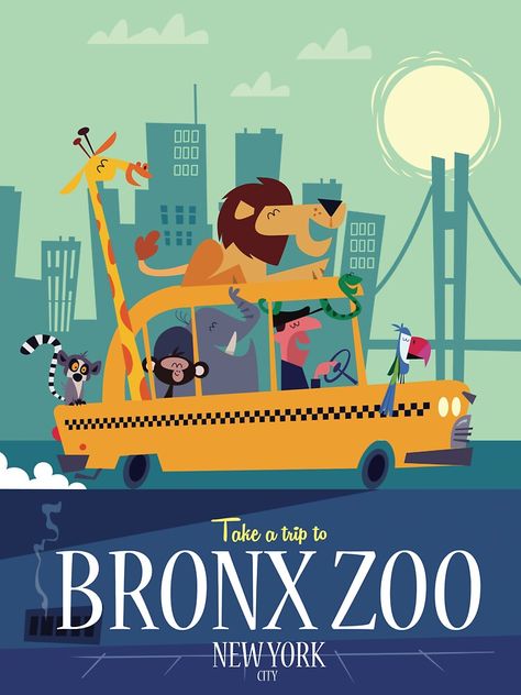 Zoo Poster, Bronx Zoo, Blue Art Prints, Poster Retro, Blue Canvas, Jungle Animals, Blue Art, Art And Technology, Best Canvas