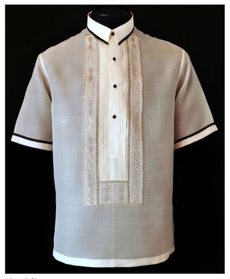 Short Sleeve Barong, Coat Barong, Latest Kurta Designs, Filipino Pride, Formal Attire For Men, Barong Tagalog, Simple Beach Wedding, Filipiniana Dress, Western Outfits Men