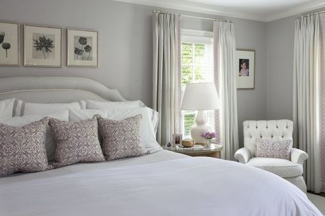 Master Bedroom Nimbus Benjamin Moore, Bm Nimbus, Bedroom Curtains Ideas, Farm House Laundry Room, Traditional Style Home, Soothing Bedroom, Curtain Trim, Bedroom Beautiful, Short Hills