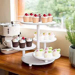 50 Cupcakes, Beaded Cake, Cupcakes White, Rustic Cupcake Stands, Baby Shower Tea Party, Cupcake Tier, Rustic Cupcakes, Cupcake Display Stand, Cupcake Tiers Stand