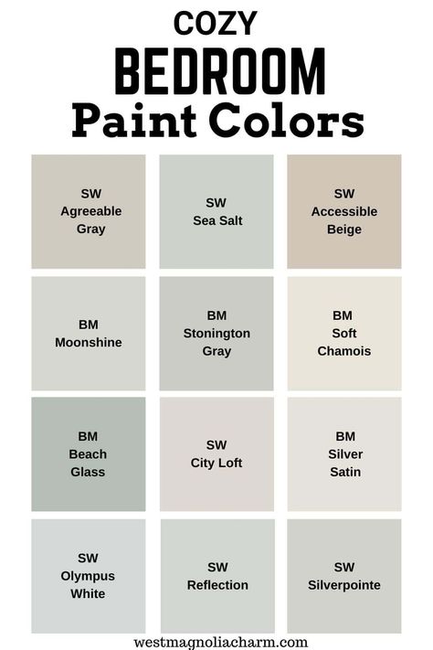 Paint Colors for a Serene Bedroom - West Magnolia Charm Magnolia Cupola Paint, Main Room Paint Colors, Magnolia Homes Bedroom Master Suite, Historic Bedroom Paint Colors, Taupe Bedroom Paint Colors, Popular Indoor Paint Colors, Colors That Go With Light Gray, Bedroom Accent Wall Paint Colors, Magnolia Demo Day Paint