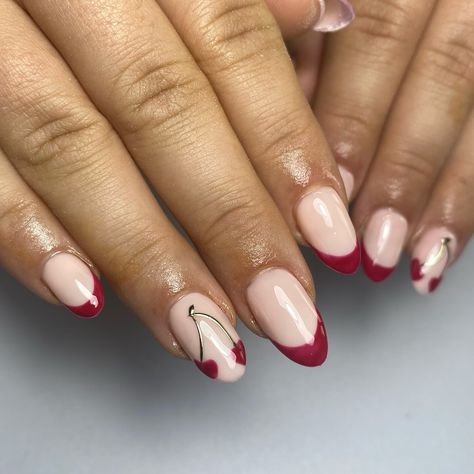 🍒🍒 original design by @cmnailsx gel extensions using @apresnailofficial #nails #biab #biabnails #buildergel #aestheticnails #2024nails #gelnails #frenchtip #naturalnails #glossify #autumnnails #autumn #gelx #gelextensions Biab Extensions, Nails Biab, Autumn Nail, Gel Extensions, Autumn Nails, Natural Nails, Nail Inspo, Original Design, Original Designs