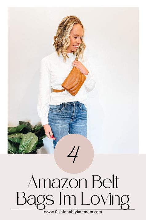 Belt bags are a huge trend for women in 2022. Check out these 4 Amazon belt bags that will go with any outfit. #beltbag #amazonfinds #fallstyle #ootd #casualstyle Best Belt Bag For Women, Amazon Belt, Belt Bags For Women, Belt Bag Outfit, Mom Style Inspiration, Full Coverage Swimwear, Target Swimsuits, Casual Mom Style, Affordable Outfits