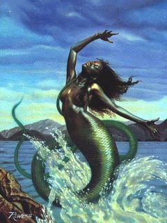 Madrugada - Goddess of Dawn: Kianda - Deusa do Mar Black Mermaids, 3d Creature, Enchanted Creatures, Sea Ideas, Venus In Pisces, Orishas Yoruba, Creature Marine, Oh My Goddess, Water Spirit