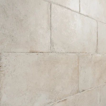 Ivy Hill Tile Granada 12" W x 24" L Porcelain Stone Look Wall & Floor Tile | Wayfair 12x24 Tile Patterns, Limestone Bathroom Tiles, Brick Tile Floor, Spanish Style Tile, 12x24 Tile, Stone Look Wall, Herringbone Tile Floors, Limestone Floor Tiles, Porcelain Tile Bathroom