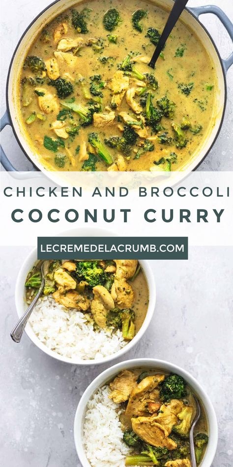 Broccoli Soup Coconut Milk, Chicken And Broccoli Coconut Curry, Chicken Broccoli Asian Recipe, Healthy Slower Cooker Recipes, Thai Chicken And Broccoli Recipes, Broccoli Curry Soup, Chicken Curry With Broccoli, Chicken And Broccoli Curry, Yellow Coconut Curry Chicken