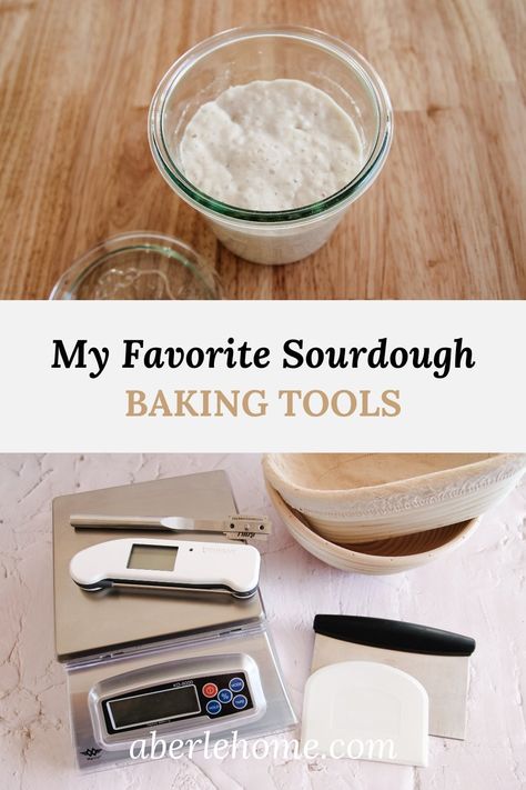 Essential Sourdough Bread Making Tools - Aberle Home Tools Needed To Make Sourdough Bread, Sourdough Bread Making Tools, Sourdough Baking Tools, Sourdough Bread Tools, Sourdough Tools, Sourdough Tips, Banneton Proofing Basket, Bread Making Tools, Baking Sourdough Bread