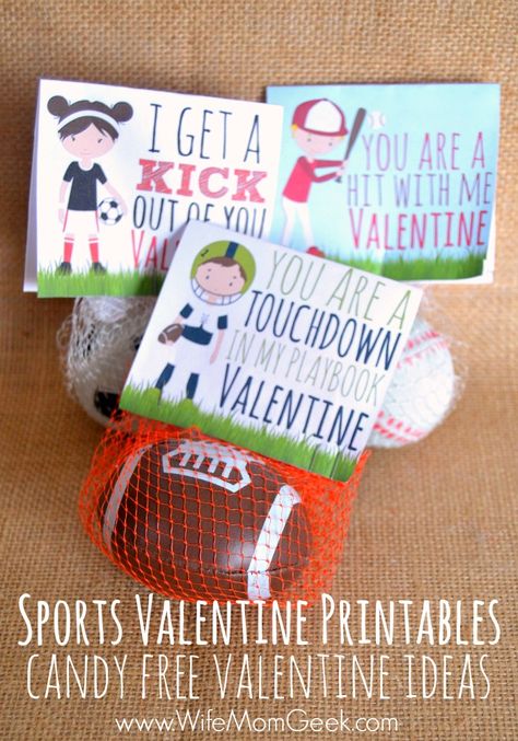 Sports Valentines Printables - Candy Free Valentine Ideas Sports Valentines, Candy Free Valentines, Valentines Ideas For Him, Valentine Printables, Valentinstag Party, Class Valentines, Valentine Gifts For Kids, Valentine's Day Printables, Printables For Kids