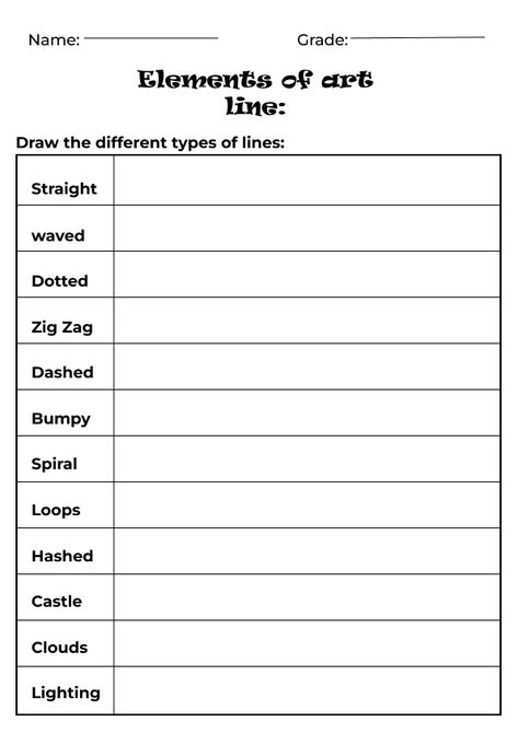 type of lines, type of Lines for Kids, type of lines in art, type of lines worksheet for kids, type of lines handout, elements of art, type of lines for kindergarten, type of lines for grade 1, elements of art line worksheet, elements of art worksheet pdf, lines of All Kinds, different kinds of lines, Elements of art handout and worksheet, line worksheet for preschool, line worksheet, line worksheet for kindergarten, line worksheet for grade 1, line in art, art worksheet, art worksheet for kids Line Worksheets For Art, Elements Of Art Worksheet, Creating Worksheets, The Elements Of Art, Video Technology, Weaving For Kids, Language Worksheets, Art Worksheets, Principles Of Art