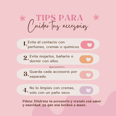 Tips para cuidar tus accesorios 😉💗 #accessories #bisuteria #hechoamanoconamor #madeincolombia #colombia🇨🇴 #bogota Happy D, Bracelet Craft Diy, April 4, Business Photos, Bracelet Crafts, Instagram Tips, Instagram Feed, Branding, Instagram Posts