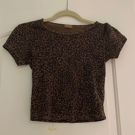 Cheetah Print Never Worn Perfect Condition Cheetah Print Shirt, Cheetah Top, Cheetah Print Shirts, Cheetah Print Top, Concert Fit, Concert Fits, Brandy Melville Tops, Grey Shirt, Baby Prints