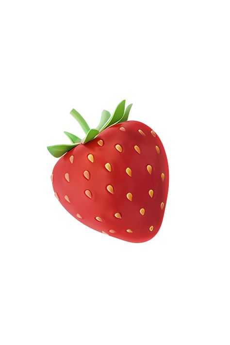 The emoji 🍓 depicts a bright red, heart-shaped strawberry with a green stem and a few green leaves on top. The texture of the strawberry appears slightly bumpy, as if it has small seeds on its surface. The overall appearance of the emoji is cute and appetizing, making it a popular choice for conveying sweetness, fruitiness, and summertime vibes. Red Emojis For Discord, Emoji Png For Editing, Emojis Ios Png, Apple Emoji Png, Cute Emoji Png, Emoji Vibes, Emoji Iphone Ios, Strawberry Emoji, Iphone Emoji Png