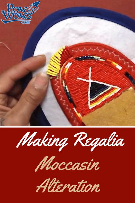 Making Regalia - Moccasin Alteration - PowWows.com - Native American Pow Wows Beaded Moccasins Pattern, How To Make Moccasins, Beaded Keychains Patterns, Moccasin Patterns, Native American Moccasins, Native American Dance, Powwow Regalia, Moccasin Pattern, Growing Child