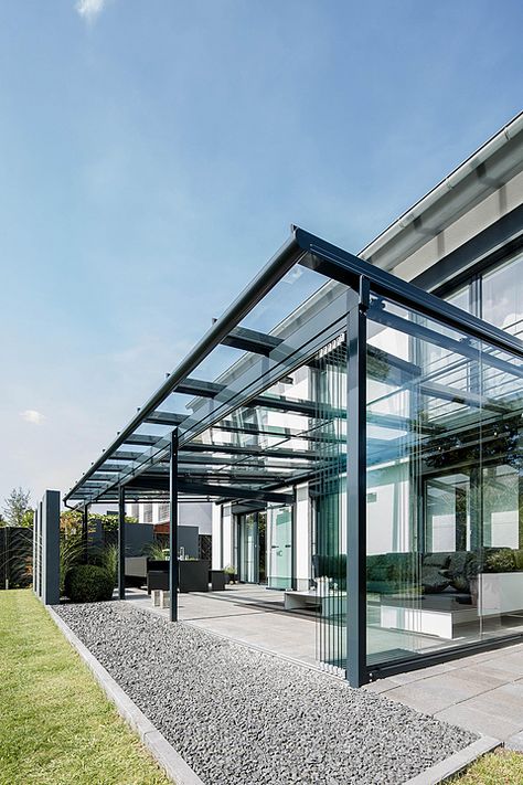 Glass Pergola, Glass Canopy, Glass Extension, Glass Structure, Glass Room, Patio Interior, Shade Structure, Outdoor Spaces, Pergola