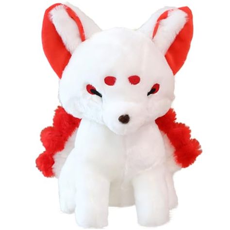 ELAINREN Lifelike Nine-Tailed Fox Stuffed Animals Toy Realistic Red Fox Plush Toy Cute Kyuubi Kitsune Plushie Dolls Gifts for Kids/14.9''x11.8''x7.8'' Minecraft Fox Plush, Nine Tailed Fox Plush, Stuffed Fox Plush, Fox Soft Toy, Amazon Coupon Codes, Fox Stuffed Animal, Shark Plush, Amazon Coupons, Nine Tailed Fox