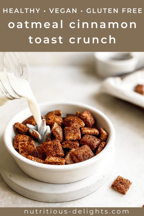 Cinnamon Cereal Recipes, Cinnamon Toast Crunch Cereal Recipes, Homemade Cinnamon Toast Crunch, Oatmeal Cereal Recipes, Healthy Cereal Recipes, Gluten Free Cereal Recipe, Healthy Sweet Breakfast, Cereal Recipes Homemade, Healthy Breakfast Cereal