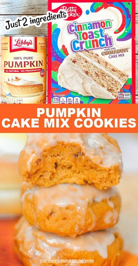 Pumpkin Cake Mix Cookies, Pumpkin Cake Mix, Pumpkin Spices, Fall Goodies, Pumpkin Oatmeal Cookies, Holiday Sweets, Pumpkin Desserts, Cake Mix Cookie Recipes, Crunch Cake