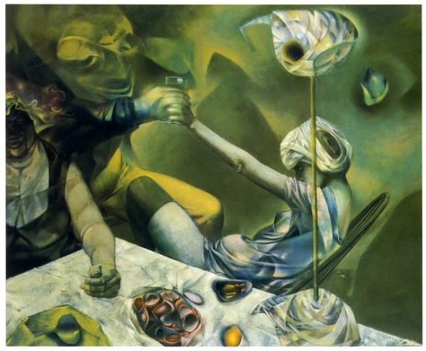 'The Philosophers,' Dorothea Tanning, 1952 Dorothea Tanning, Max Ernst, Women Artists, Joan Miro, Pre Raphaelite, Philosophers, Art Movement, Surreal Art, Animal Party