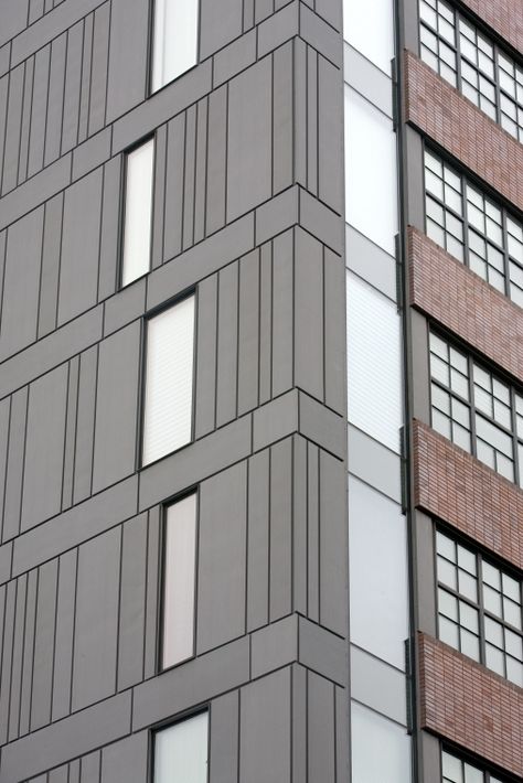 Metal Panels Facade, Northeastern University, Modern Entrance Door, Architect Building, Apartment Exterior, Commercial And Office Architecture, Facade Panel, Metal Facade, Boston Usa