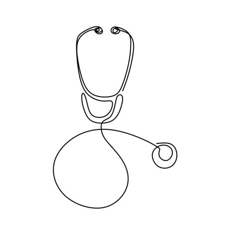 One line logo design of stethoscope. Health Care World Day. Medical science research doctor nurse equipment silhouette concept isolated on white background. Vector hospital tool illustration Stethoscope Line Art, Nurse Logo Design Medical, Hospital Tattoo Ideas, Medical Line Art, Nursing Logo Design, Medical Illustration Design, Medical Equipment Logo, Nurse Logo Design, Doctor Tattoo Ideas