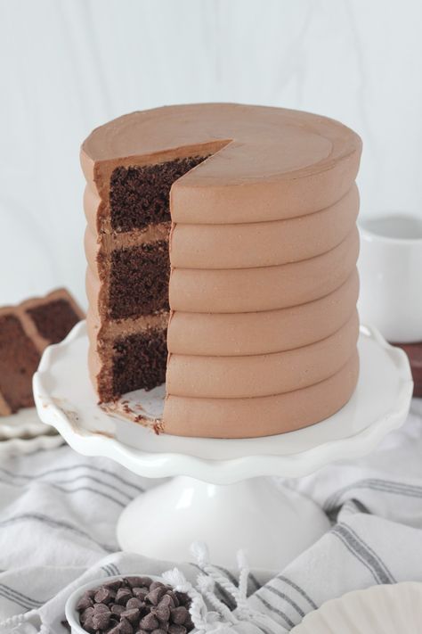 The Best Dairy Free Chocolate Buttercream - Baking with Blondie Dairy Free Cakes, Dairy Free Heavy Cream, Dairy Free Buttercream, Baking With Blondie, Gluten Free Cake Mixes, Chocolate Buttercream Icing, Dairy Free Treats, Chocolate Peanut Butter Pie, Dairy Free Cake