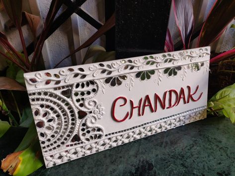 Nameplate with Lippan art ! #crafts2dio #lippanart #mudandmirror #workshop #nameplate Name Plate Design With Clay, Lip Pan Art Name Plate, Mud Mirror Name Plate, Lipan Art Mirror Work Name Plate, Lippan Art Welcome Board, Mud Mirror Art Name Plate, Name Plate Lippan Art Ideas, Mirror Work Name Plate, Shiv Ji Lippan Art