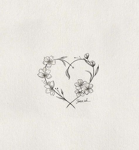 Heart Flower Tattoo, Flower Hip Tattoos, Love Heart Tattoo, Small Pretty Tattoos, Tasteful Tattoos, Bff Tattoos, Birth Flower Tattoos, Friendship Tattoos, Wrist Tattoos For Women