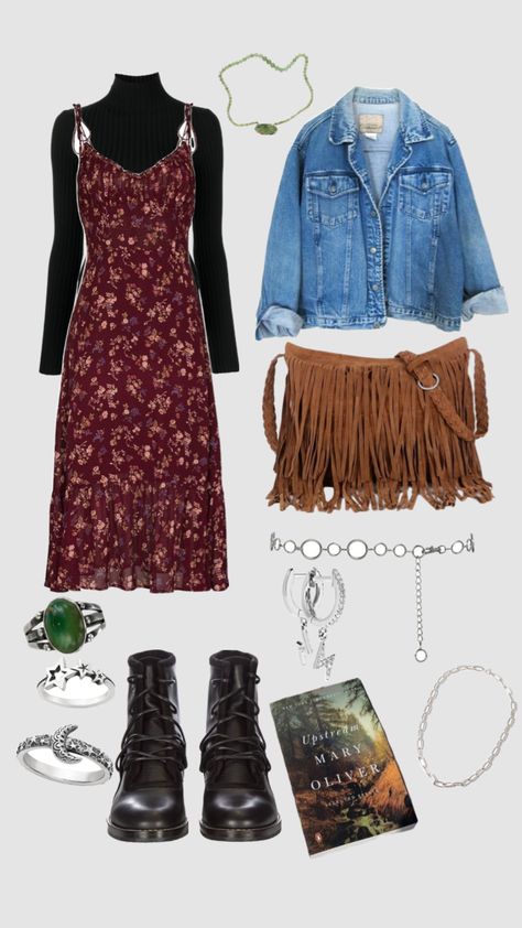 #falloutifts #falloutfitideas #simpleoutfits #falloutfitinspo #falloutfit #fallaestethic Free Spirit Aesthetic Outfit Winter, Fairy Grunge Fall Outfits, Fall Fairy Aesthetic Outfit, Autumn Fairy Aesthetic Outfits, Autumn Outfits Whimsigoth, Outfit Collage Aesthetic, Autumn Aesthetic Clothes, Moda Hippie, Modesty Outfits