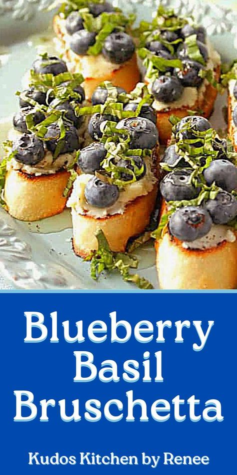 Blue Party Tray Ideas, Blue Foods For Party, Recipe With Goat Cheese, Blueberry Party, Blue Party Foods, Savoury Party Food, Blue Foods, Blueberry Recipe, Blueberry Basil