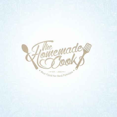 Logo Designs For Food Business, Cooking Logos Ideas, Food Page Logo, Homemade Logo Design, Logo Kuliner Design, Logo Design Food Kitchens, Food Logo Design Inspiration Creative, Cooking Blog Logo, Cooking Logo Ideas