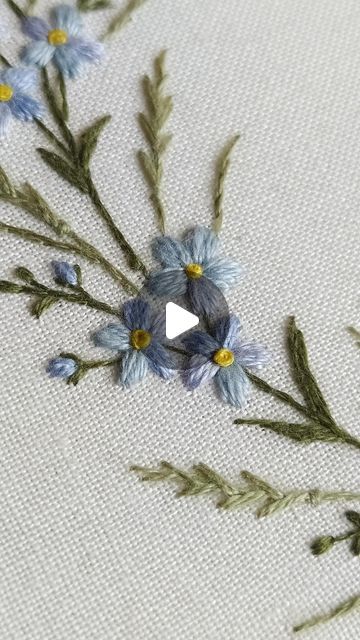 French Notes Embroidery, Forget Me Not Embroidery, Boro Sashiko, Core French, Art Study, Embroidery Videos, Hand Embroidery Projects, French Knot, Pdf Patterns