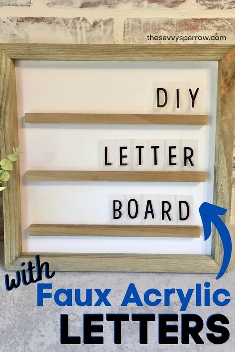 This DIY Letter Board with faux acrylic marquee letters is just like the trendy giant letter boards, but smaller. Learn how to make your own letter board with a blank wood sign and some scrapbook letter stickers! Make these DIY Letter Board letters that look just like DIY marquee letters for the giant letter ledges, only in a mini version! A super cute and modern farmhouse letter board! Add this to your list of letter board ideas, or crafts to sell! Farmhouse Letter Board, Diy Letter Board, Letter Board Ideas, Diy Marquee Letters, Scrapbook Letters, Wood Things, Inexpensive Christmas Gifts, Style Letters, Plastic Letters