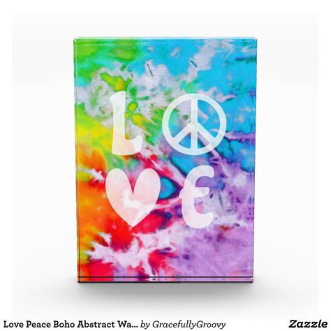 Love Peace Boho Abstract Watercolor Rainbow Batik Photo Block Batik Poster, Peace Sign Painting, Spiritual Posters, Hippie Posters, Peace Poster, Rainbow Peace, International Day Of Peace, Boho Watercolor, Poster Typography