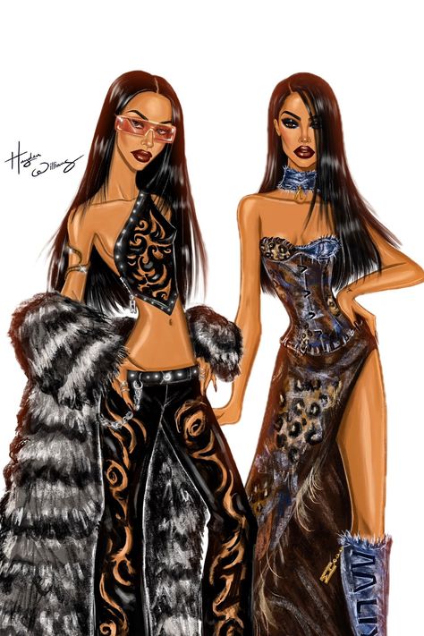 Patterns Fashion Design, Bratz Baddie, Anniversary Look, Aaliyah Outfits, Adventure Fashion, Fashion Sketchbook Inspiration, 23rd Anniversary, Fashion Illustration Collage, Hayden Williams