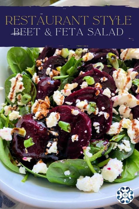 Roasted Beet And Feta Salad, Beet Salad With Feta Balsamic Vinegar, Beets Salad With Feta, Spinach Beet Feta Salad, Salads With Beets And Feta, Spinach Beet Salad Recipes, Roasted Beet Salad With Feta, Beets Feta Salad, Beets And Feta Salad