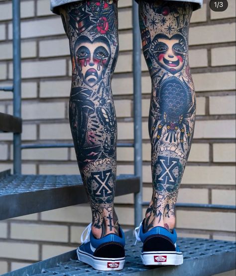 Traditional Leg Sleeve, Traditional Tattoo Leg Sleeve, Traditional Tattoo Man, Old School Tattoos, French Tattoo, Traditional Tattoo Sleeve, Wrist Tattoos For Guys, Tattoo Inspiration Men, Geometry Tattoo