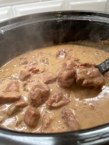 GRAMMY'S BEEF TIPS 'n GRAVY Beef Tip And Gravy Crockpot, Tender Beef Tips, Crockpot Favorites, Beef Tips And Rice, Crock Pot Beef Tips, Beef Tip Recipes, Beef Tips And Gravy, Cream Of Mushroom, Beef Tips