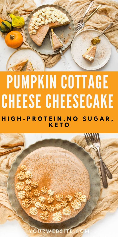 Pumpkin Cottage Cheese Cheesecake ( High-Protein,No Sugar, Keto) Pumpkin Cottage Cheese, Cottage Cheese Pumpkin, Healthy Winter Soups, Cottage Cheese Cheesecake, Winter Soups And Stews, Winter Dinner Ideas, Dessert For Fall, Cottage Cheese Desserts, Pumpkin Cottage