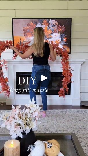 1.8K views · 553 reactions | DIY Fall mantle 🍂  Follow and comment CRISP for details to send to your inbox.   When do you decorate for fall?  I know it's super early, but for those of you who like to plan ahead, my favorite fall garland is currently in stock!   I'm planning for my fall porch decor, and I'm super excited to switch it up!  • #fallhome  #falldecorations #diyfalldecor #falldecor #falldecoratingideas #fallhomedecor #falldecorating #falldecoration • Cozy home| affordable | budget friendly home | fall nights| fall home | modern organic styling | modern farmhouse| pumpkins| bonfires| pumpkin patch | Fallons.homestead | Koe Wetzel · High Road Farmhouse Pumpkins, Koe Wetzel, Fall Fireplace Decor, Decorate For Fall, Fall Porch Decor, Fall Fireplace, Fall Mantle, Fall Nights, Fall Garland