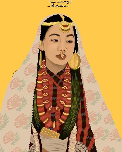 The Rai Women's Ethnic Attire and Exquisite Ornaments enhance their allure, celebrating our rich culture. #art #artistsoninstagram #artwork… | Instagram Tihar Festival Nepal Drawing, Nepali Ornaments, Celebration Artwork, Nepali Art, Nepali Culture, Single Rose Bouquet, Nepal Art, Nepal Culture, Darjeeling