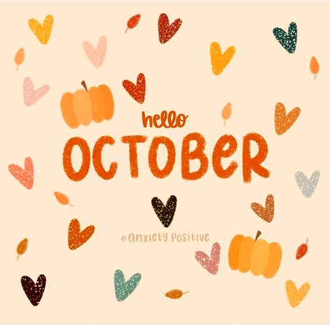 October Graphics, October Widgets, Hello October Images, October Wallpapers, Canva Backgrounds, October Images, Autumn Doodles, October Daily, Ipad Layout