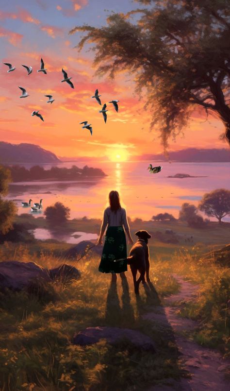 Saying Goodbye To A Pet, Dog Poems, Painting Woman, Sunset Rose, Dog Heaven, Pet Remembrance, Stone Wallpaper, Woman Walking, Pet Sympathy