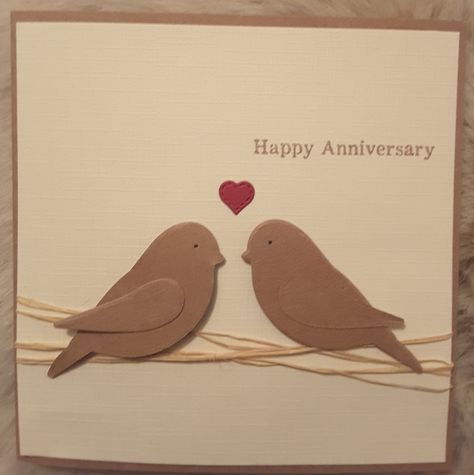 1st Anniversary Cards For Couple, Anniversary Card For Husband Handmade, Stamping Up Anniversary Card Ideas, Anniversary Cards Handmade Diy Simple, 1st Anniversary Cards Handmade, 50th Anniversary Card Ideas, Homemade Anniversary Cards For Him, Stampin Up Anniversary Cards For Couple, Diy Anniversary Cards For Couple