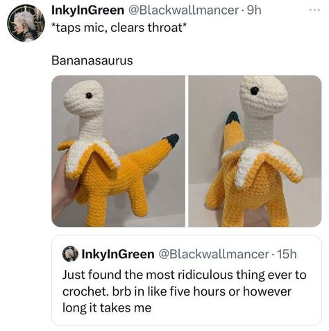 Funny Crochet Plushies, Fun Crochet Projects, Diy Crochet Projects, Funny Pics, Cute Crafts, Crochet Animals, Cute Crochet, Crochet Crafts, Diy Crochet