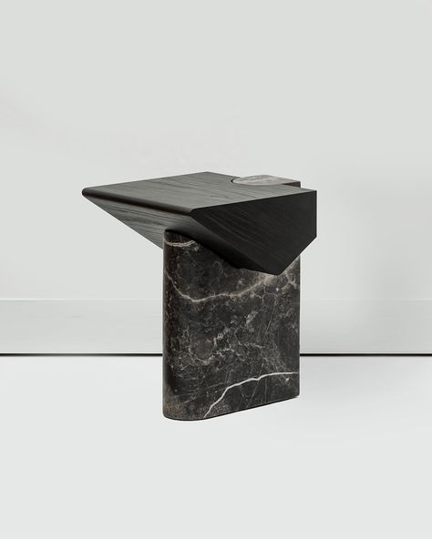 Marble And Wood Table, Stone End Table, Side Table Marble, Sabine Marcelis, Trunk Side Table, Castle Collection, Sculptural Furniture, Carpet Fabric, Marble Furniture